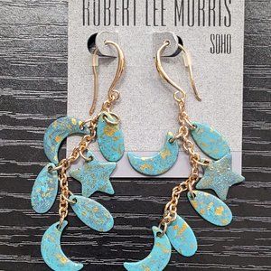 Celestial Patina Linear Earrings - Robert Lee Morris - NWT